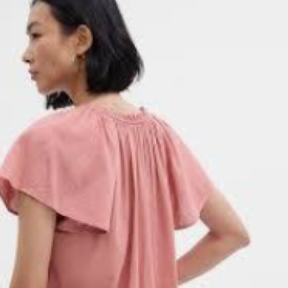 GAP Splitneck Flutter Sleeve Top - Roseberry Pink - Picture 1 of 5
